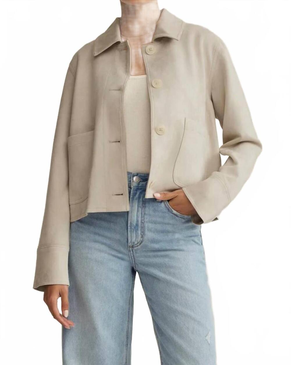 NEW Z SUPPLY dillion faux suede jacket in beige